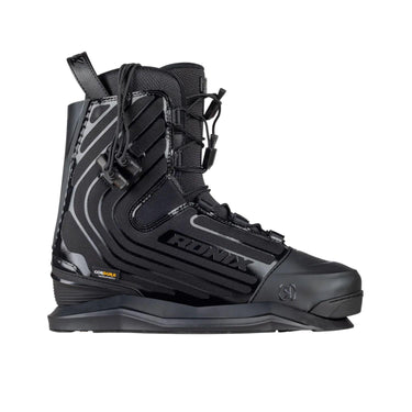 Inside medial view of the One Gloss Midnight boot showing the seamless ankle flex zones.