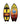 Top and bottom view of the 2026 Ronix Boy's Fish Sonic Wakesurf Board in Yellow, Orange and Black.