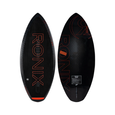 Top and bottom view of the 2027 Ronix Carbon Air Core 4 Skimmer featuring high-voltage spread tow carbon.