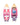 Top and bottom view of the 2026 Ronix Girl's Fish Sonic Wakesurf Board in Peach, Pink, White and Purple.