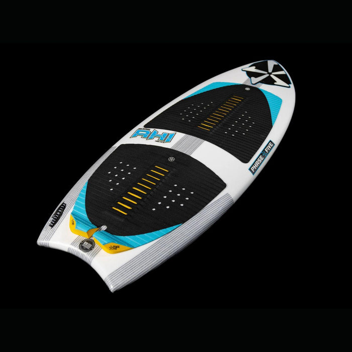 Slightly angled top view of the Phase 5 Ahi highlighting the Carbon Innegra weave and full deck grip