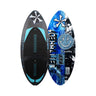 Top and bottom view of the 2026 Phase 5 Key Jett Shreds Wakesurf Board in vibrant Jett Lambert signature graphics.