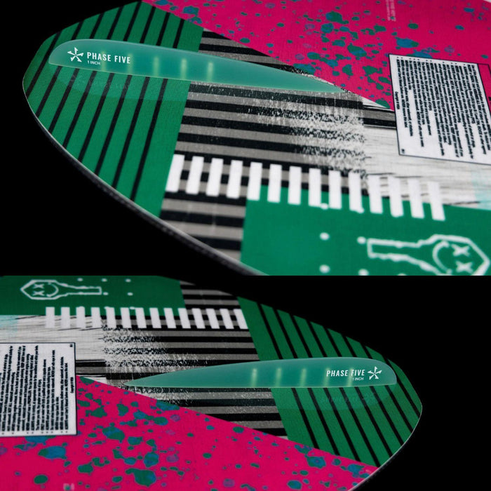 Close-up of the single 1-inch performance skim fin and the blunt tail design of the Phase 5 Key.