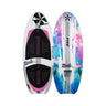 Top and bottom view of the 2026 Phase 5 Rush Wakesurf Board in Bailey Rush's Pink and Blue outerspace looking graphics.