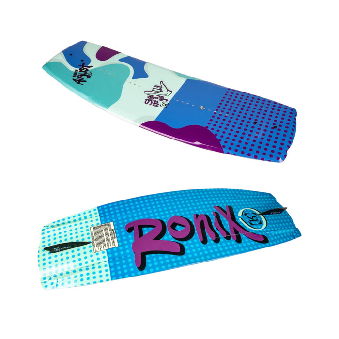 Horizontal view of the 2026 Ronix August showing the forgiving rocker and toeside-specific rail shape.