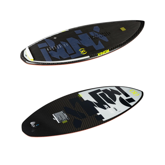 Side profile of the 2026 Carbon Air Core 4 showing the flat rail rocker for maximum speed.