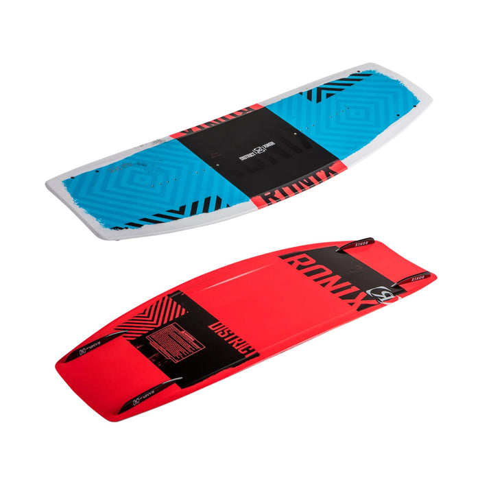 Horizontal view of the 2026 Ronix District 129cm showing the performance hybrid rocker and thin profile.