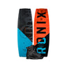 Side-by-side top and bottom view of the 2026 Ronix Kid's Vault wakeboard with the Ronix Divide open-toe wakeboard boot featured in the bottom center.