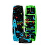 Side-by-side view of the 2026 Ronix Kid's Vision 120cm wakeboard with the matching Ronix Vision wakeboard boot featured in the bottom center making the perfect grom package.