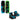 Top and bottom view of the Ronix Kid's Vision 120cm wakeboard alongside a pair of matching Ronix Vision wakeboard boots.
