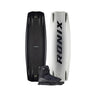 The 2026 Ronix One Legacy Wakeboard shown top and bottom with the Ronix Anthem BOA open-toe wakeboard boot featured in the bottom center.