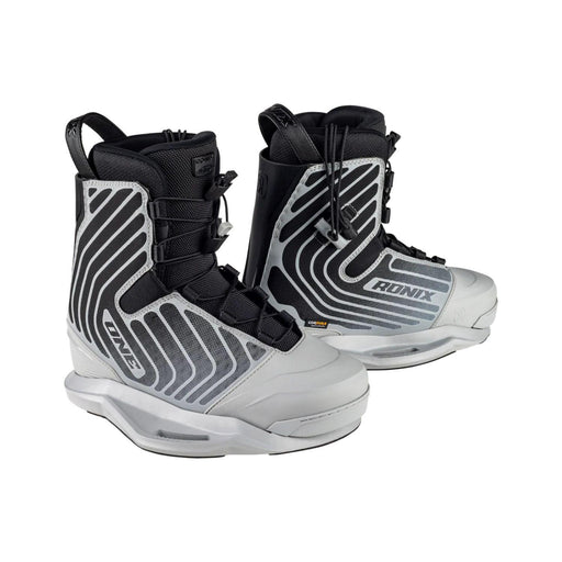 Front view of the 2026 Ronix One Intuition+ Wakeboard Boots in the high-visibility Silver Reflective finish.