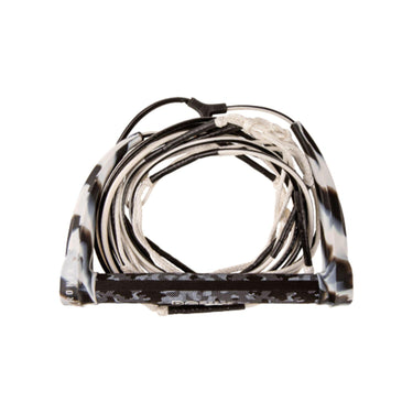 Straight-on product shot of the 2026 Ronix Recon wakesurf rope and handle combo coiled nicely.