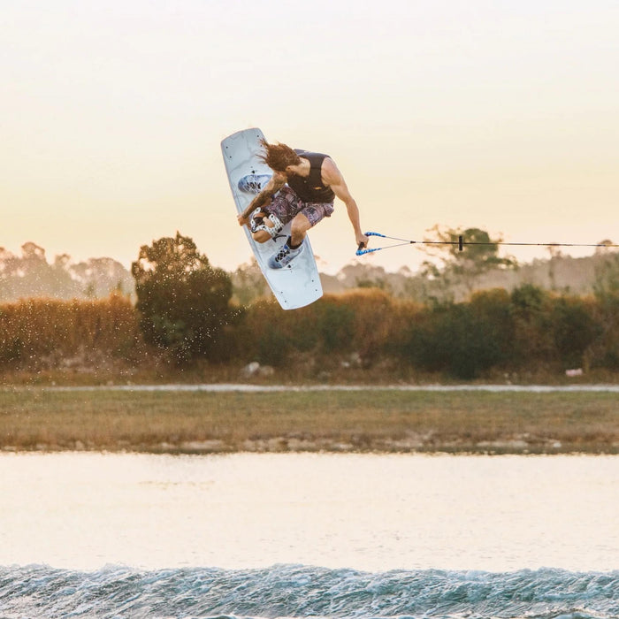 Pro rider Massi Piffaretti performing a huge tweaked-out stalefish grab on his 2026 Ronix RXT pro model.