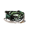 Angled studio view of the coiled 2026 Ronix Spinner Silicone wakesurf rope and handle combo in its jade and black colorway.