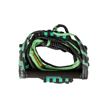 Straight-on product shot of the 2026 Ronix Spinner Silicone wakesurf rope and handle combo coiled flat.