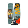 Side-by-side view of the 2026 Ronix Supreme wakeboard with the Ronix Supreme BOA wakeboard boot featured in the bottom center.