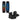 Top and bottom view of the Ronix Vault wakeboard alongside a pair of Ronix Divide open-toe wakeboard boots.