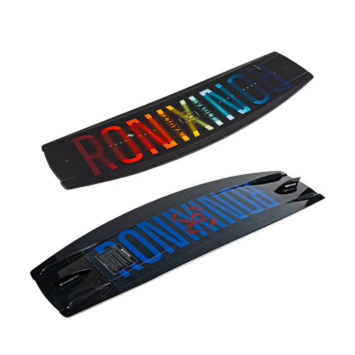 Horizontal view of the 2026 Ronix Vault showing the 3-stage rocker and thin profile for better board feel.