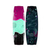Top and bottom view of the 2026 Ronix Women's Krush Modello Core Wakeboard in Black, Mint and Fuchsia. 