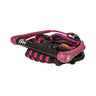 Angled studio product view of the 2026 Ronix Women's Silicone Stretch wakesurf rope and handle combo neatly coiled.