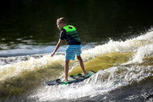 Load image into Gallery viewer, 2024 Ronix Kid&#39;s Super Sonic Space Odyssey Powertail Wakesurf Board - Wakesports Unlimited | Action Shot
