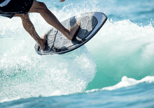 Load image into Gallery viewer, 2024 Ronix Carbon Skimmer Wakesurf Board - Wakesports Unlimited | Action Shot
