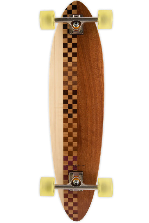 2023 Sanford Shapes Checkmate: Mahogany Complete Longboard Skateboard 36" - Wakesports Unlimited