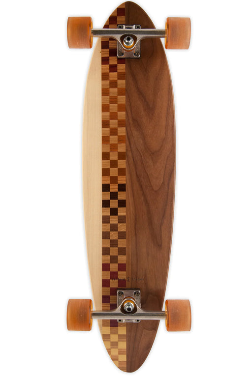 2023 Sanford Shapes Checkmate: Walnut Complete Longboard Skateboard 36" - Wakesports Unlimited