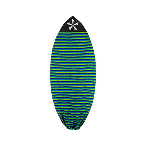 Lime and Blue Phase 5 Surf Sock - High-visibility wakesurf board bag for boat or rack storage.