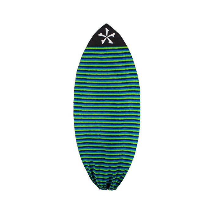 Lime and Blue Phase 5 Surf Sock - High-visibility wakesurf board bag for boat or rack storage.