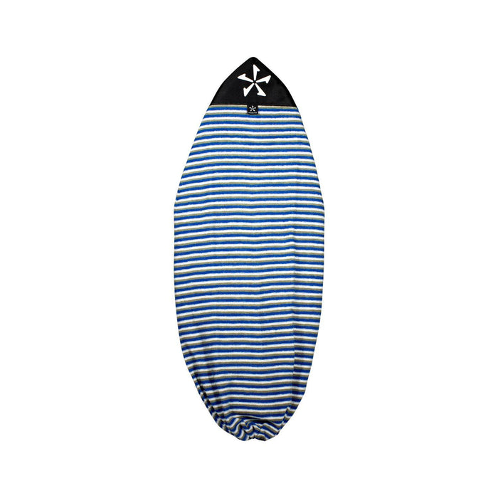 White and Blue Phase 5 Surf Sock - Breathable wakesurf board sleeve from Wakesports.