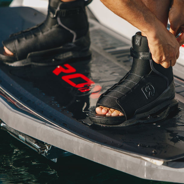 2026 Ronix Anthem BOA wakeboard boots product video highlighting the BOA closure system and the supportive Mainframe chassis.