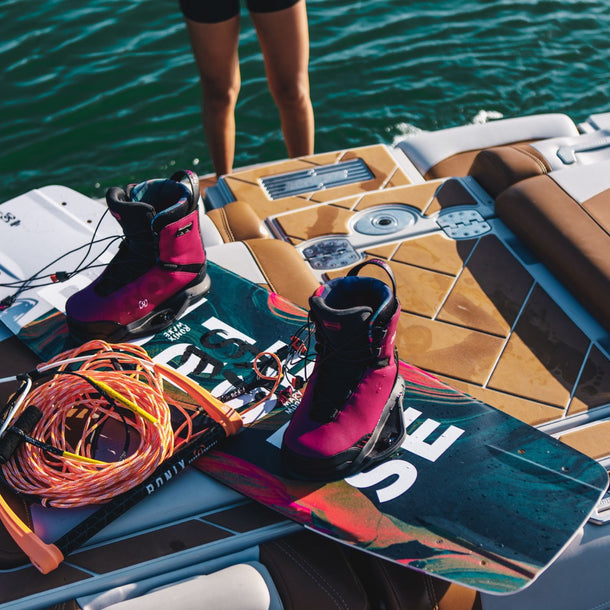 2026 Ronix Rise Wakeboard product video detailing Giulia Castelli and Kira Lewis signature Air Core 3 build and hybrid profile.