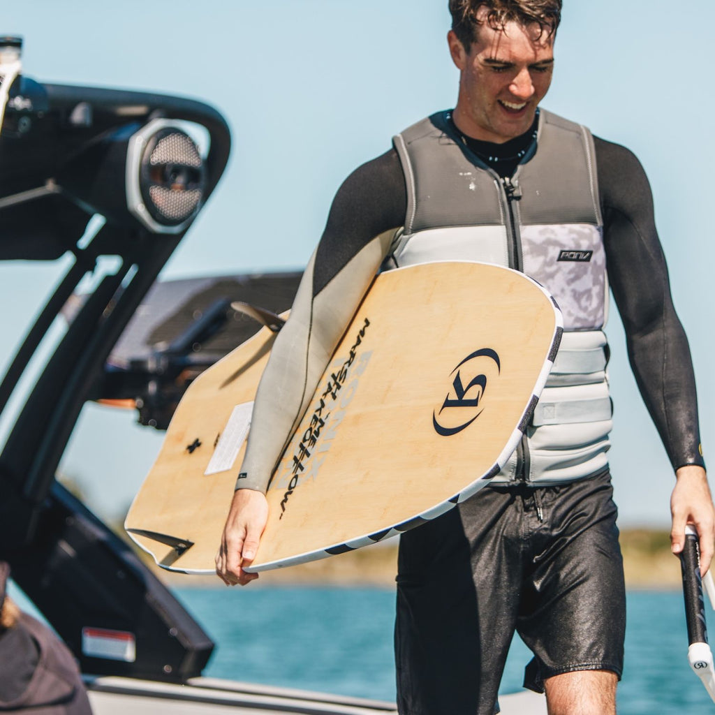 2026 Ronix Takeoff Marsh Mellow video featuring product specs, rider action, and the Button Fin system.