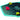 Close-up of the youth-sized thruster fin setup with two neon yellow side fins and one neon red center fin.