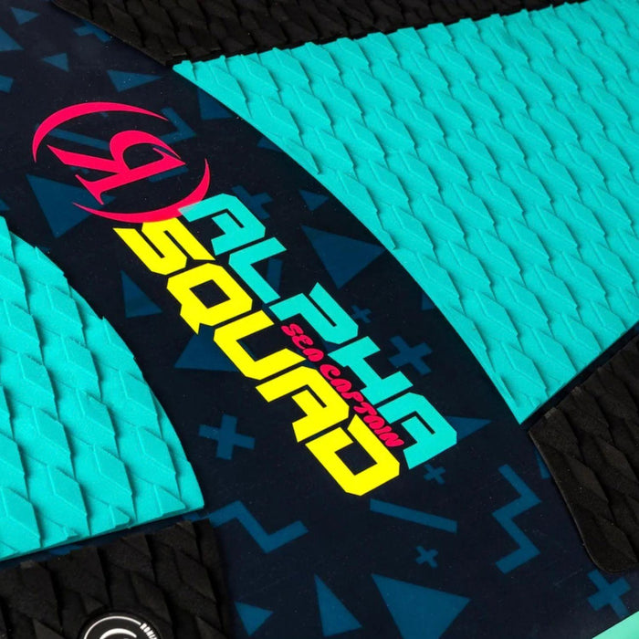 Detailed view of the EVA traction pads on the 2026 Ronix Alpha Squad Sea Captain kid's board.