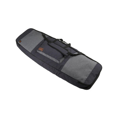 A three-quarter studio angle view of the Ronix Battalion wakeboard bag showcasing its length and depth.