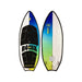 Top and bottom view of the 2026 Ronix Brightside Standard Core Wakesurf Board in Neon Yellow, Blue, White and Black.