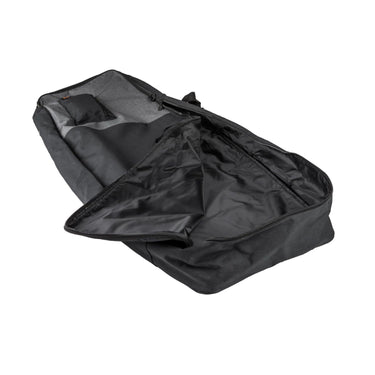The Ronix Collateral wakeboard bag opened up wide, demonstrating plenty of space to fit a wakeboard with boots attached.