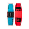 Top and bottom view of the 2026 Ronix District 129cm Kid's Wakeboard in Red, Light Blue, and Black.