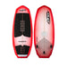 Split view of the 2026 Ronix DNA Flyweight Pro showing the Racing Red deck and carbon fiber bottom.