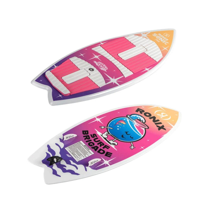 Side profile of the 2026 Girl's Fish Sonic showing the mellow rocker and swallow tail shape.