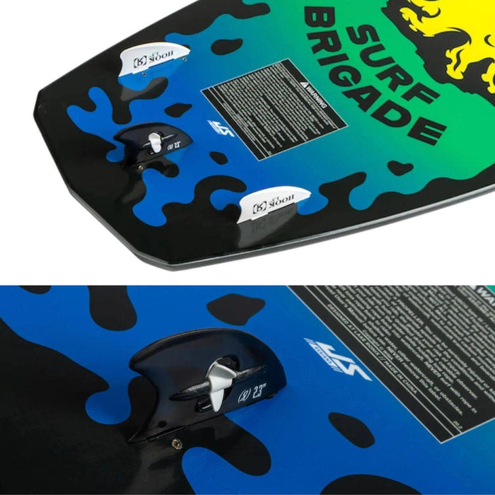 Close-up of the thruster fin setup and the fun propeller-style fin on the Kid's Powertail Sonic.