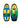Top and bottom view of the 2026 Ronix Kid's Powertail Sonic Wakesurf Board in Blue, Yellow and Green.