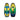 Top and bottom view of the 2026 Ronix Kid's Powertail Sonic Wakesurf Board in Blue, Yellow and Green.