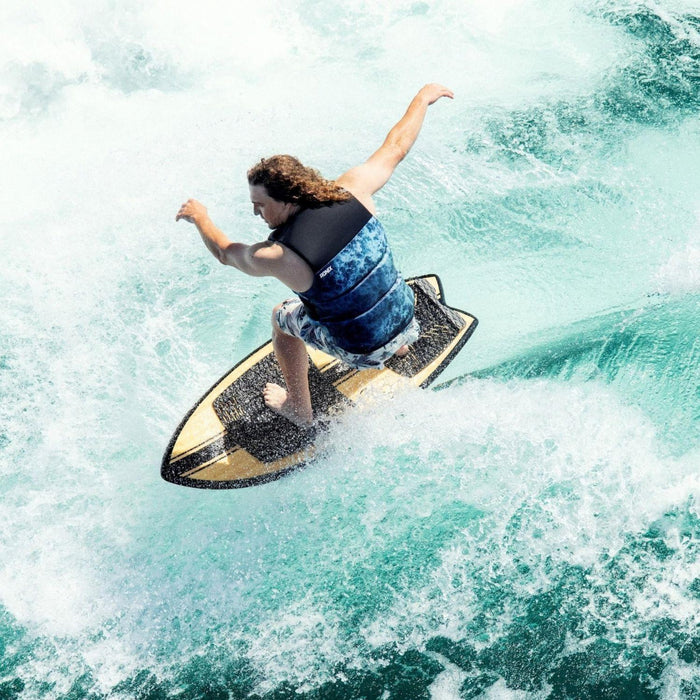 Pro rider, Parks Bonifay, cruising down the line on the stable and fast Ronix Koal Classic Fish board.