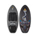 Top and bottom view of the 2026 Ronix M50 Dark Matter Wakesurf Board in Black and Metallic Silver.