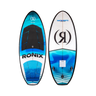 Top and bottom view of the 2027 Ronix North Shore Standard Core Wakesurf Board in Blue, White and Black.