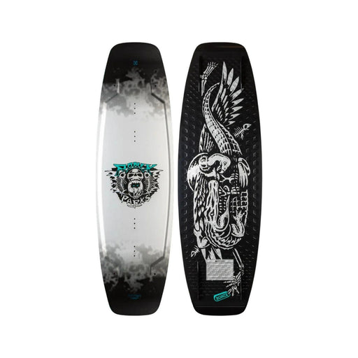 Top and bottom view of the 2026 Ronix Parks Modello Core Wakeboard in White and Black.
